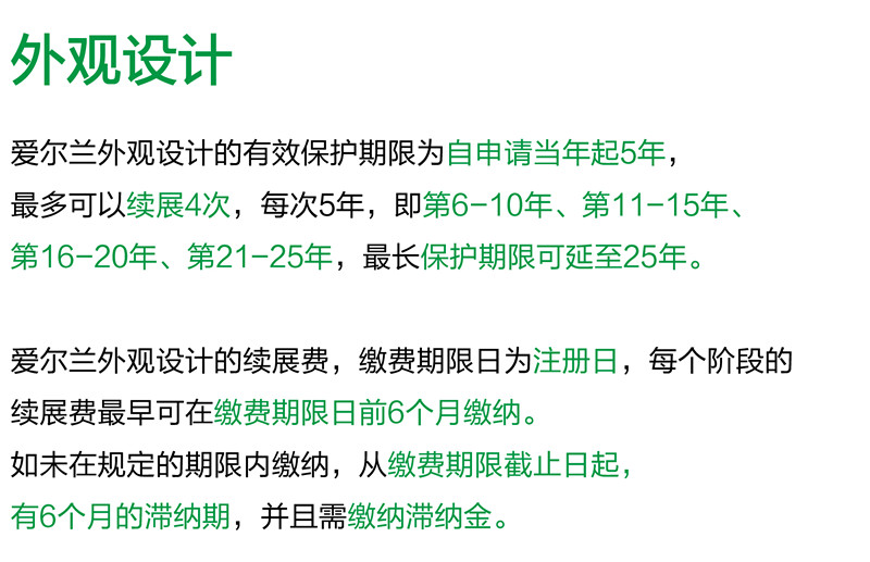 【海外】爱尔兰专利年费及外观设计续展制度