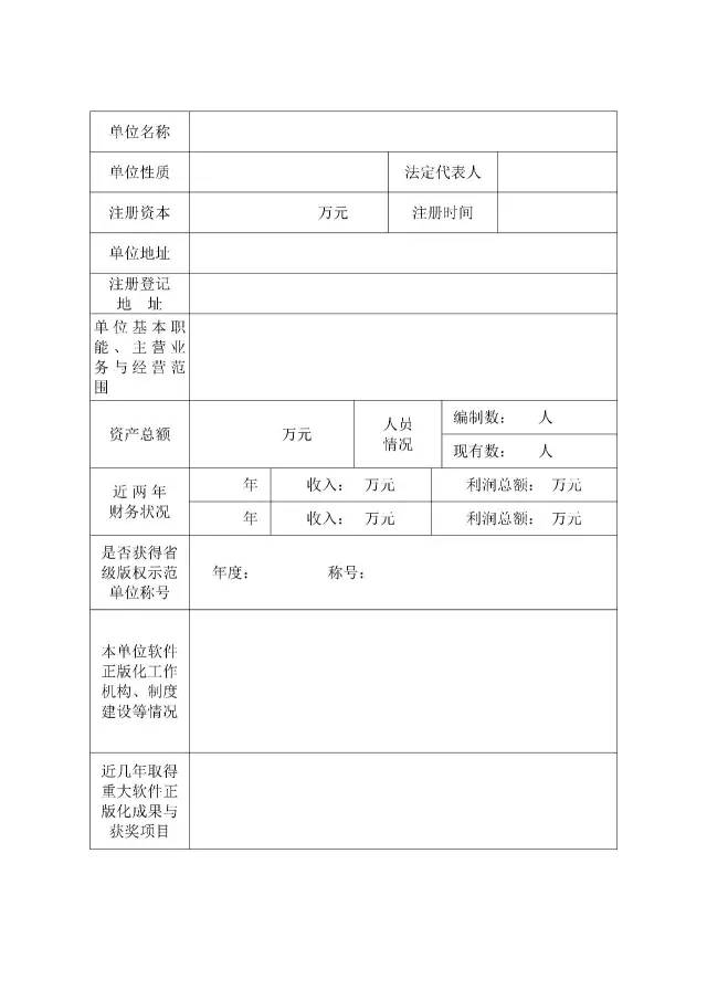 国家版权局：统一启用全国版权示范城市、示范单位等申报表通知（附申请表）