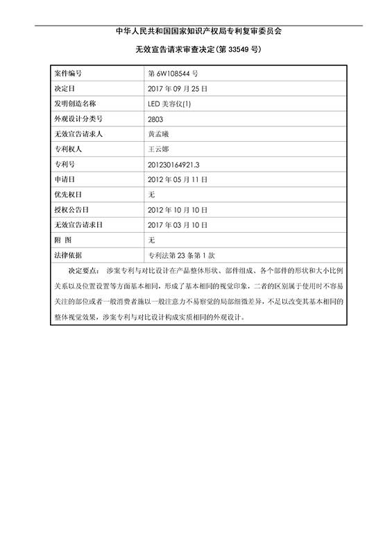 「美容仪」专利之争！