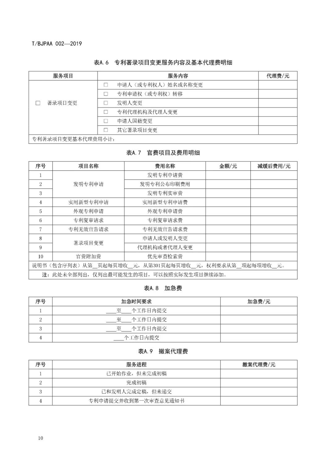 《专利代理服务商务往来文件规范》团体标准（全文）
