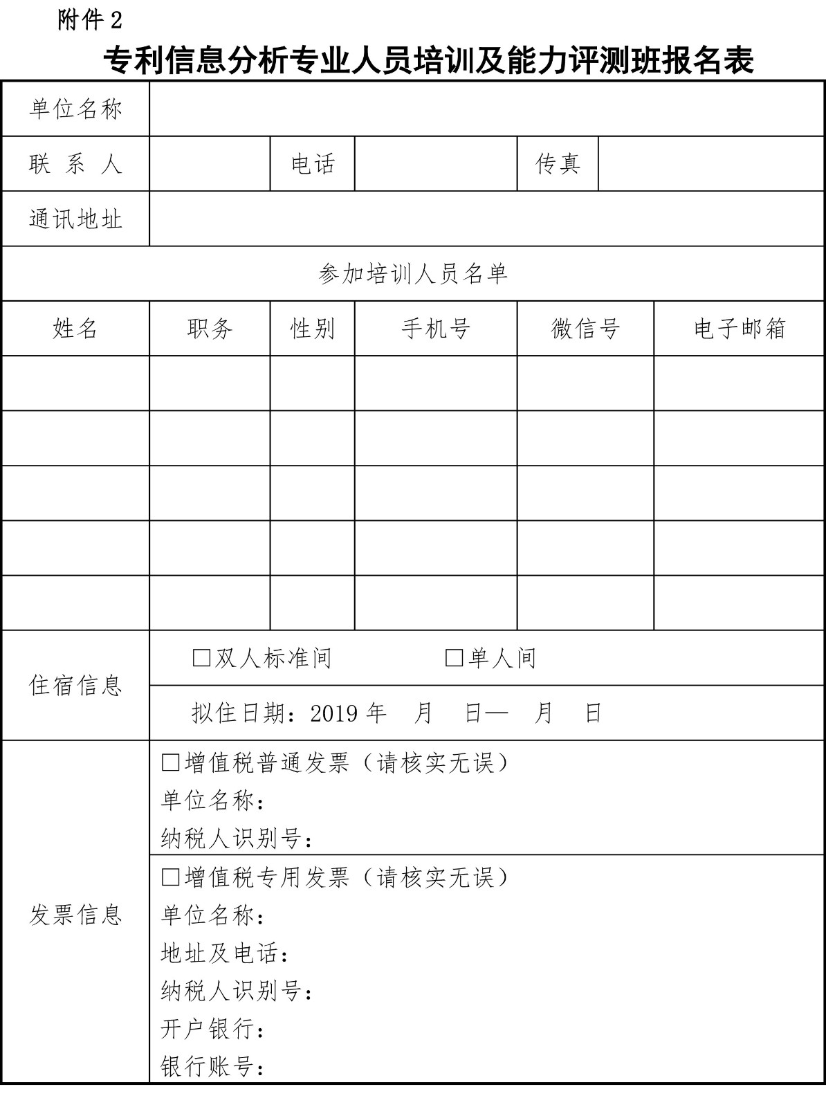 2019年第一期专利信息分析专业人员培训及能力评测班的通知