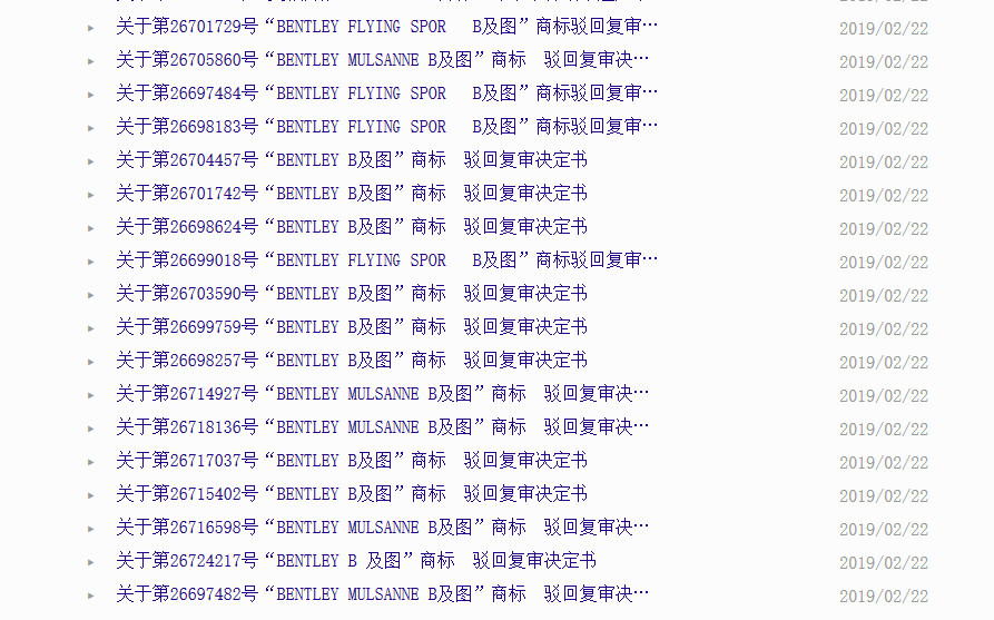 宾利汽车申请300余件宾利商标，被认定为非正常申请！什么情况？