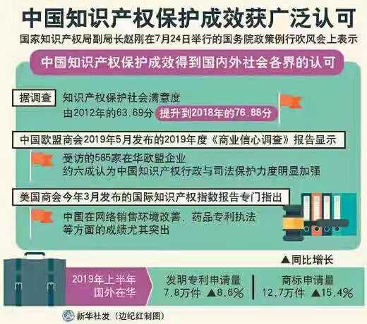 中国建立了“一流的知识产权基础体系”