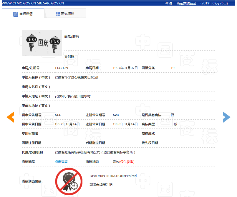 56件关于“国庆”字样的商标申请记录，它们最后都怎样了？