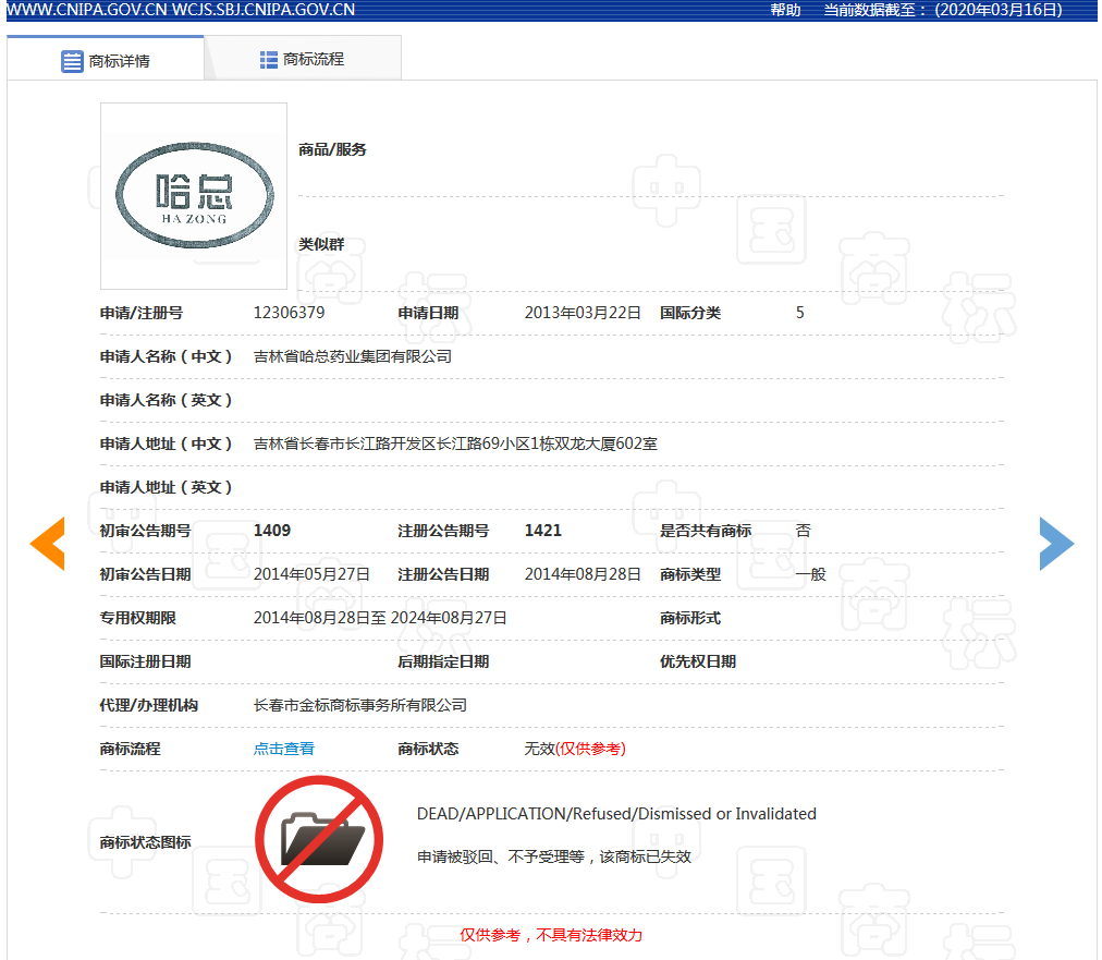 “哈药” VS “哈总” 商标侵权案