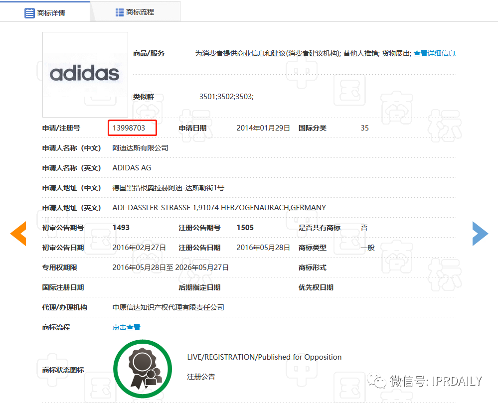 肖像商标被驳回！带有adidas商标的衣服惹了祸