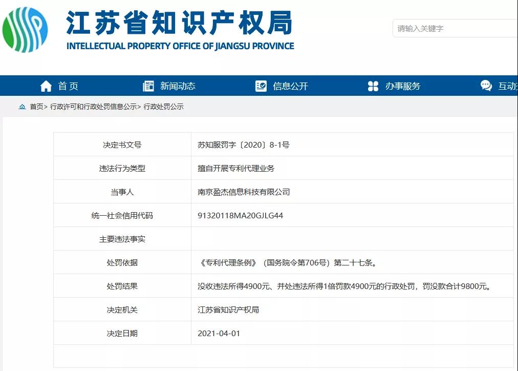 擅因自开展专利代理业务，这两家公司被罚！