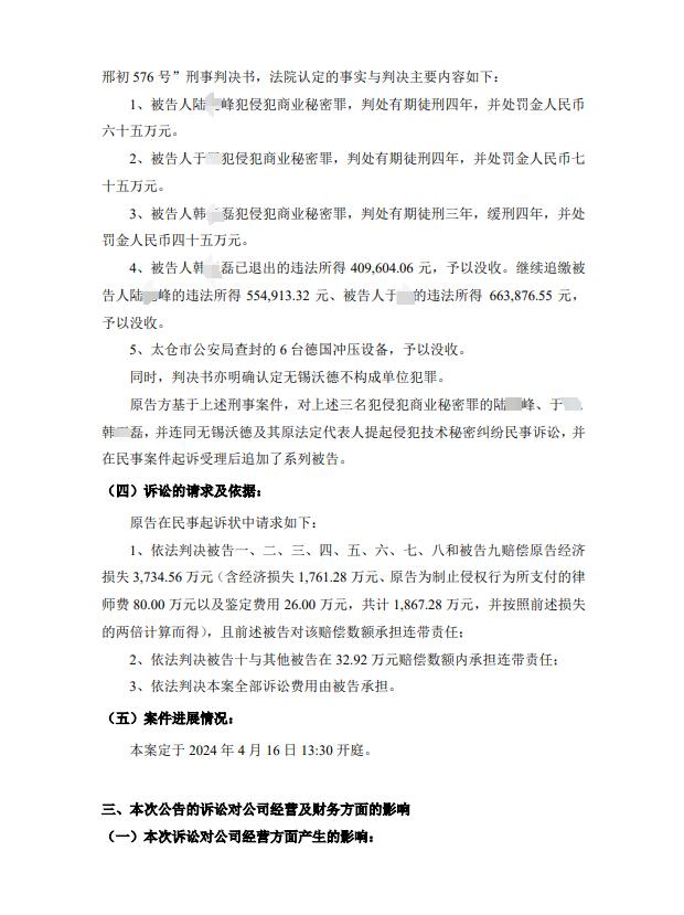 索赔3734.56万！商业秘密刑事诉讼判决后再提民事诉讼
