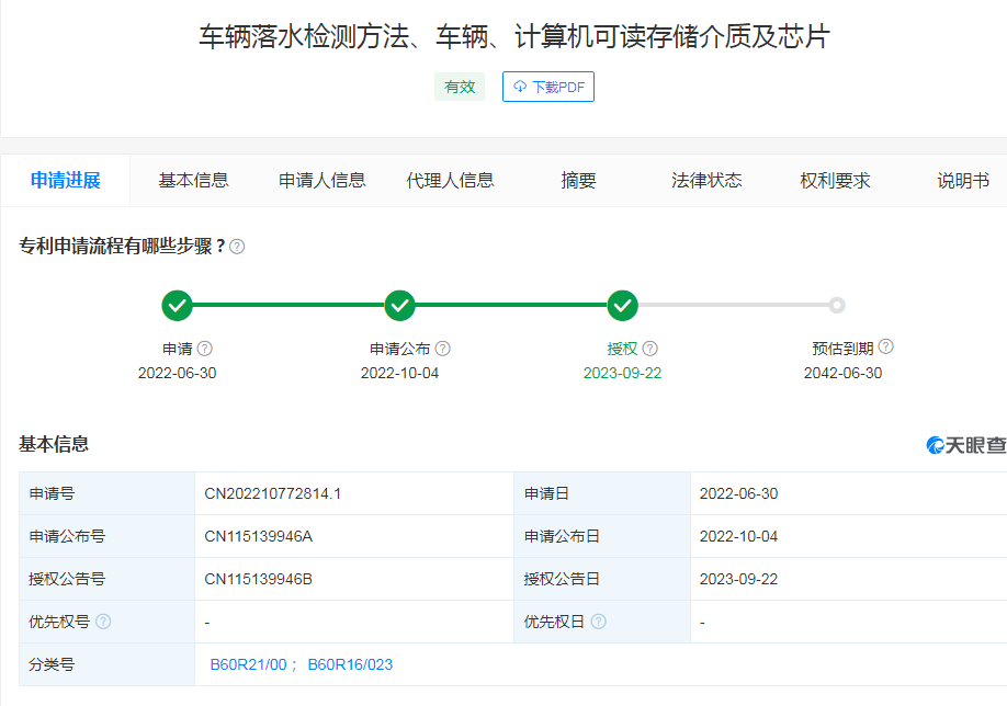 可预判车辆落水并发出信号！小米汽车新专利公布