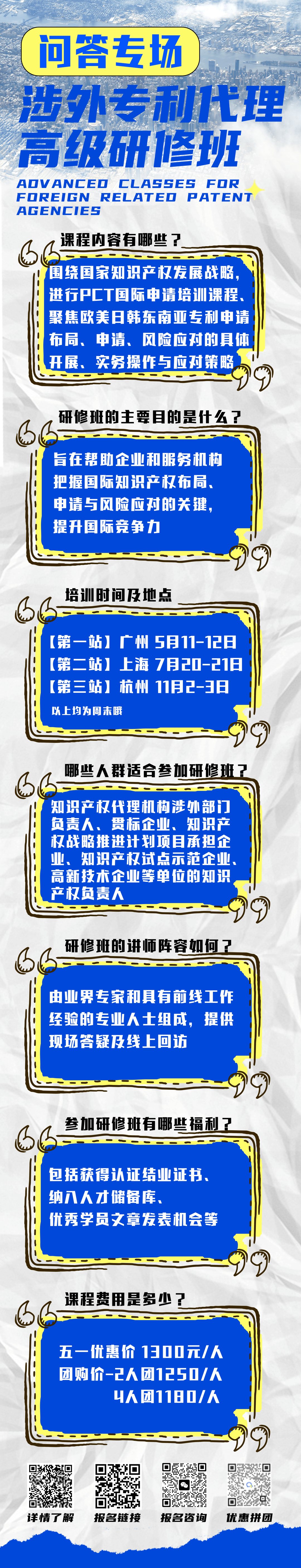 您的问题，我们来解答！ —— 涉外专利代理高级研修班Q&A特辑