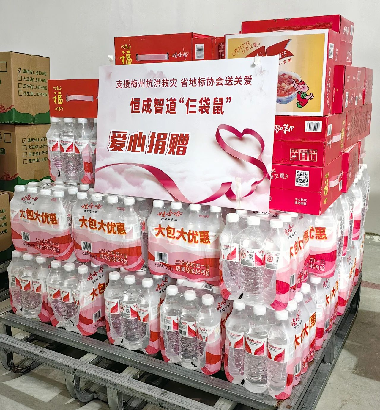 支援梅州抗洪救灾 省地标协会送关爱
