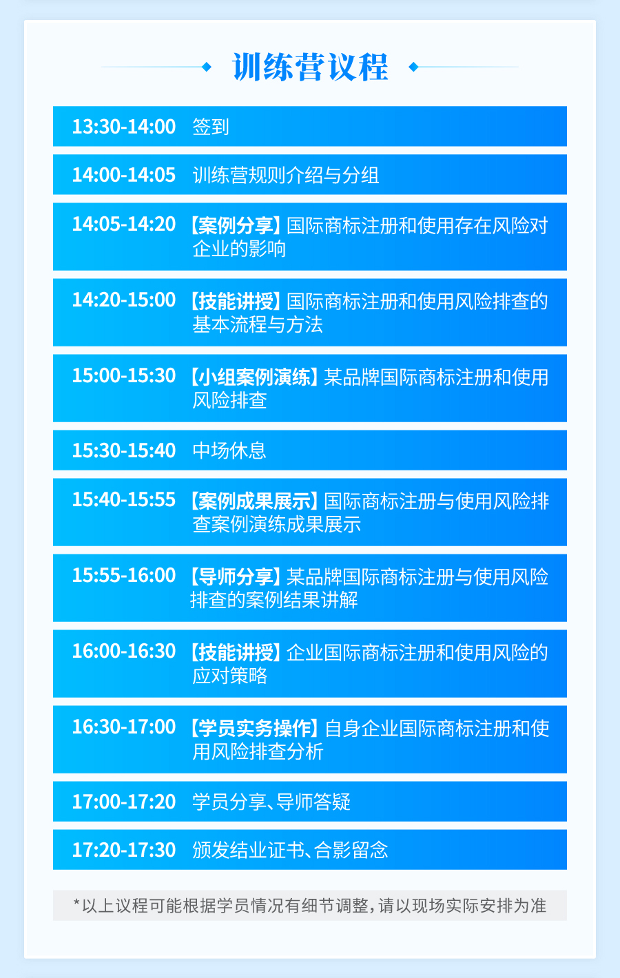 预约参会 | 企业品牌法务赋能系列训练营——企业国际商标注册与使用风险排查应对实务技能班