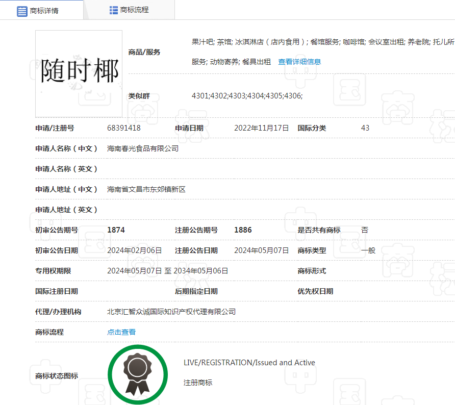 属于缺乏显著性的广告用语？超凡成功助力“随时椰”商标获权